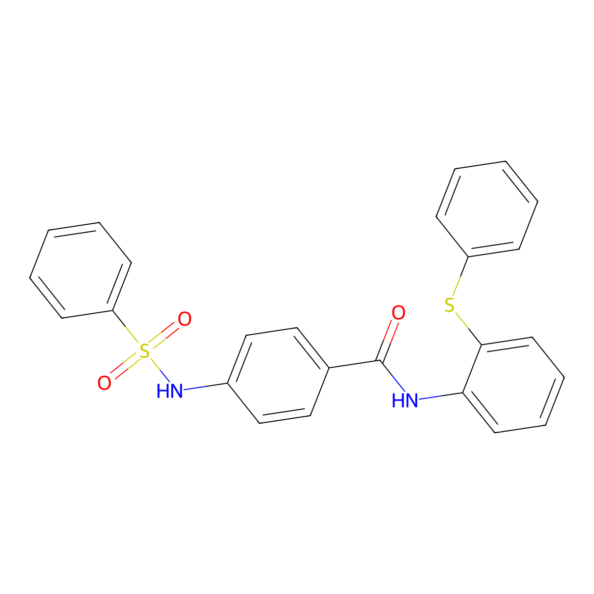 4-(benzenesulfonamido)-N-(2-phenylsulfanylphenyl)benzamide molecular structure, CAS 830344-39-3