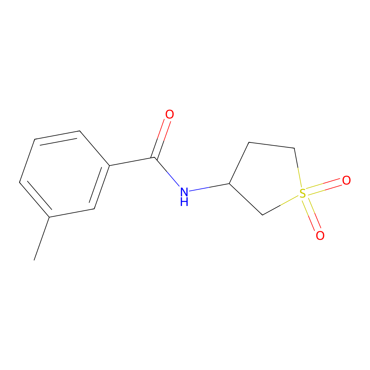 N-(1,1-dioxothiolan-3-yl)-3-methylbenzamide molecular structure, CAS 830344-91-7