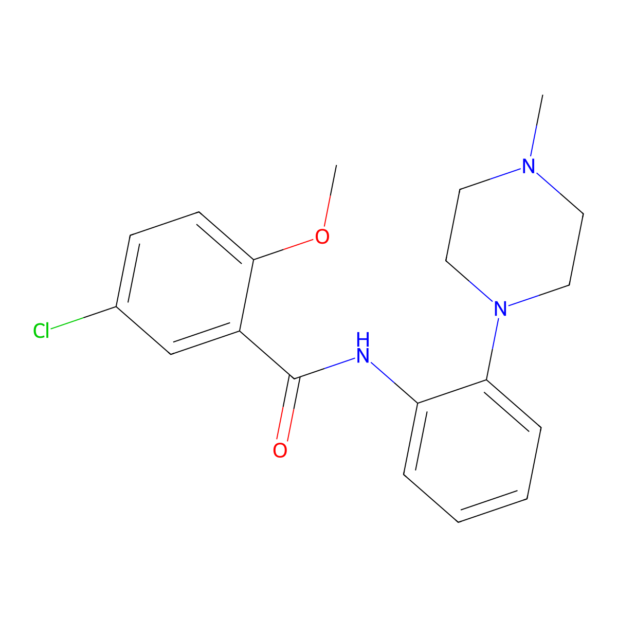 5-chloro-2-methoxy-N-[2-(4-methylpiperazin-1-yl)phenyl]benzamide molecular structure, CAS 830344-95-1