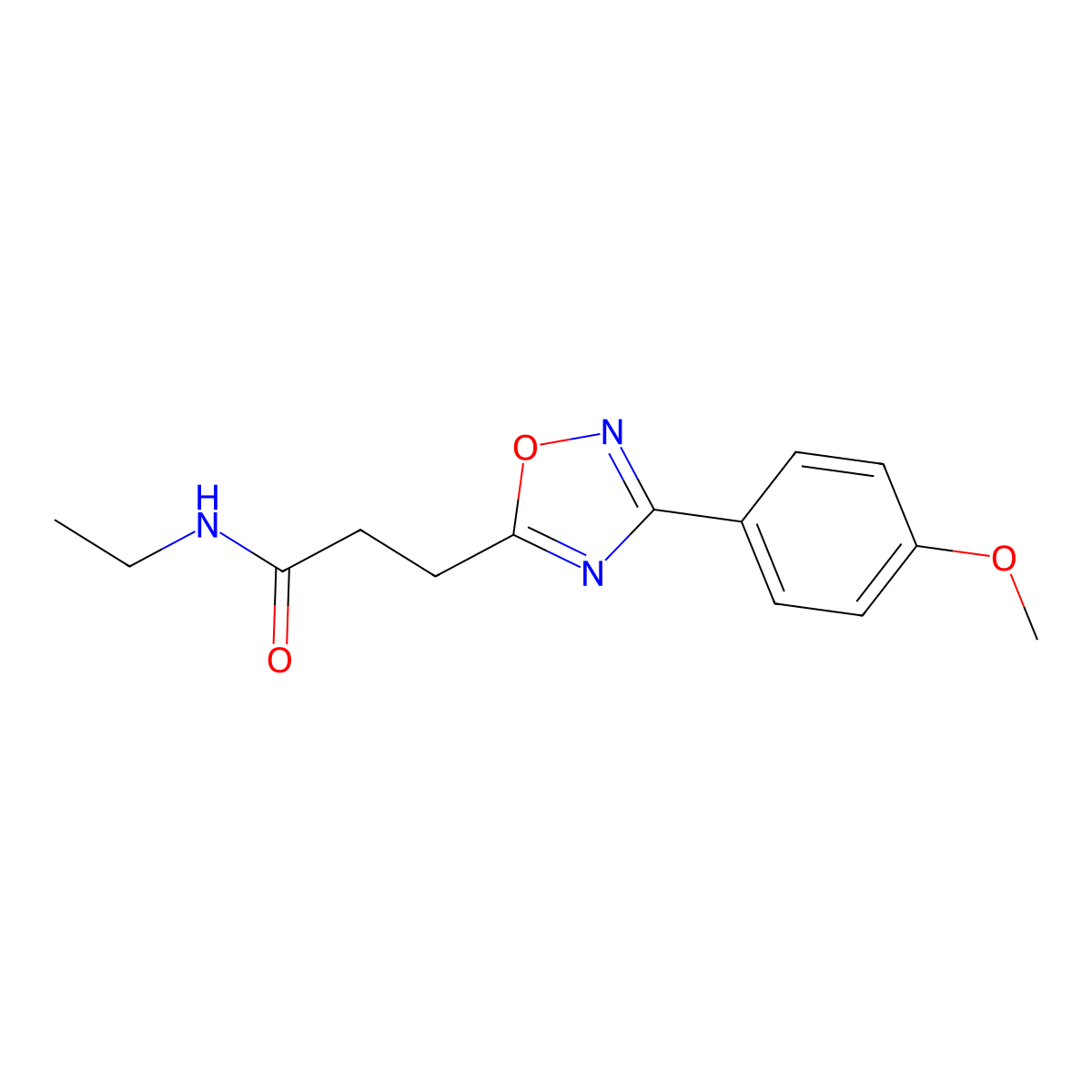 N-ethyl-3-[3-(4-methoxyphenyl)-1,2,4-oxadiazol-5-yl]propanamide molecular structure, CAS 830344-97-3