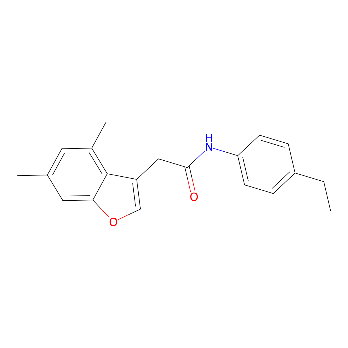 2-(4,6-dimethyl-1-benzofuran-3-yl)-N-(4-ethylphenyl)acetamide molecular structure, CAS 830345-23-8
