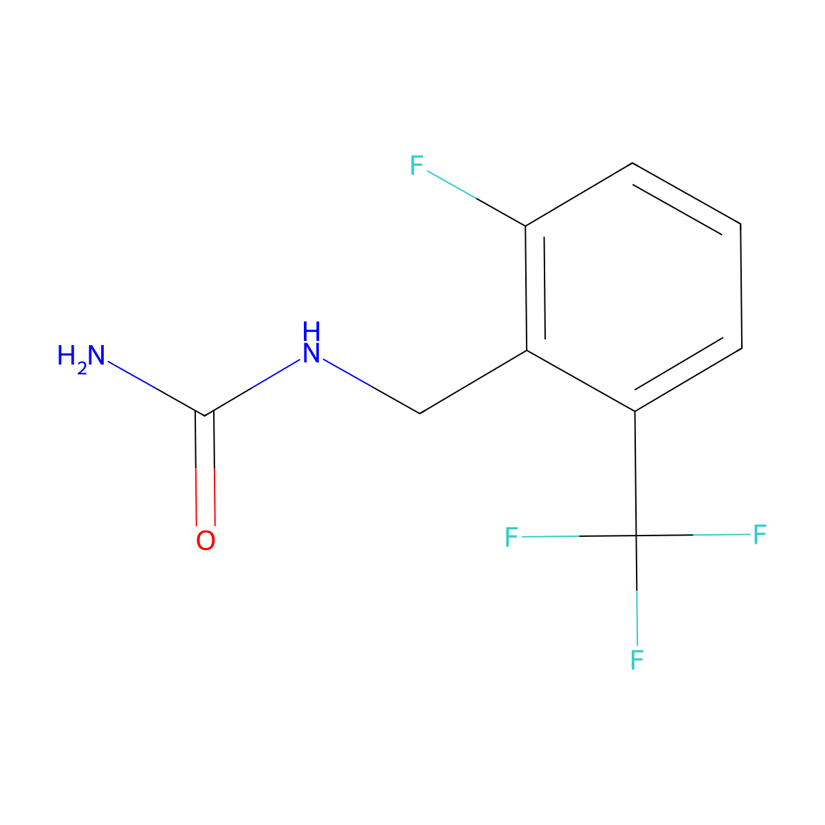 N-(2-Fluoro-6-(trifluoromethyl)benzyl)urea molecular structure, CAS 830346-46-8