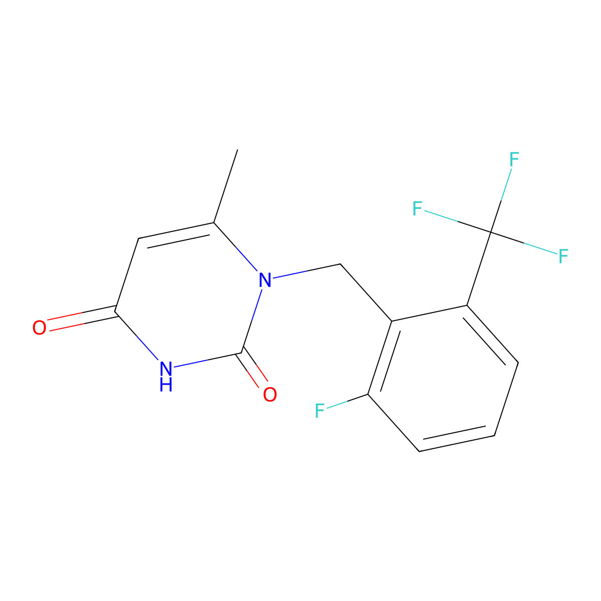 1-[[2-Fluoro-6-(trifluoromethyl)phenyl]methyl]-6-methylpyrimidine-2,4-dione molecular structure, CAS 830346-47-9