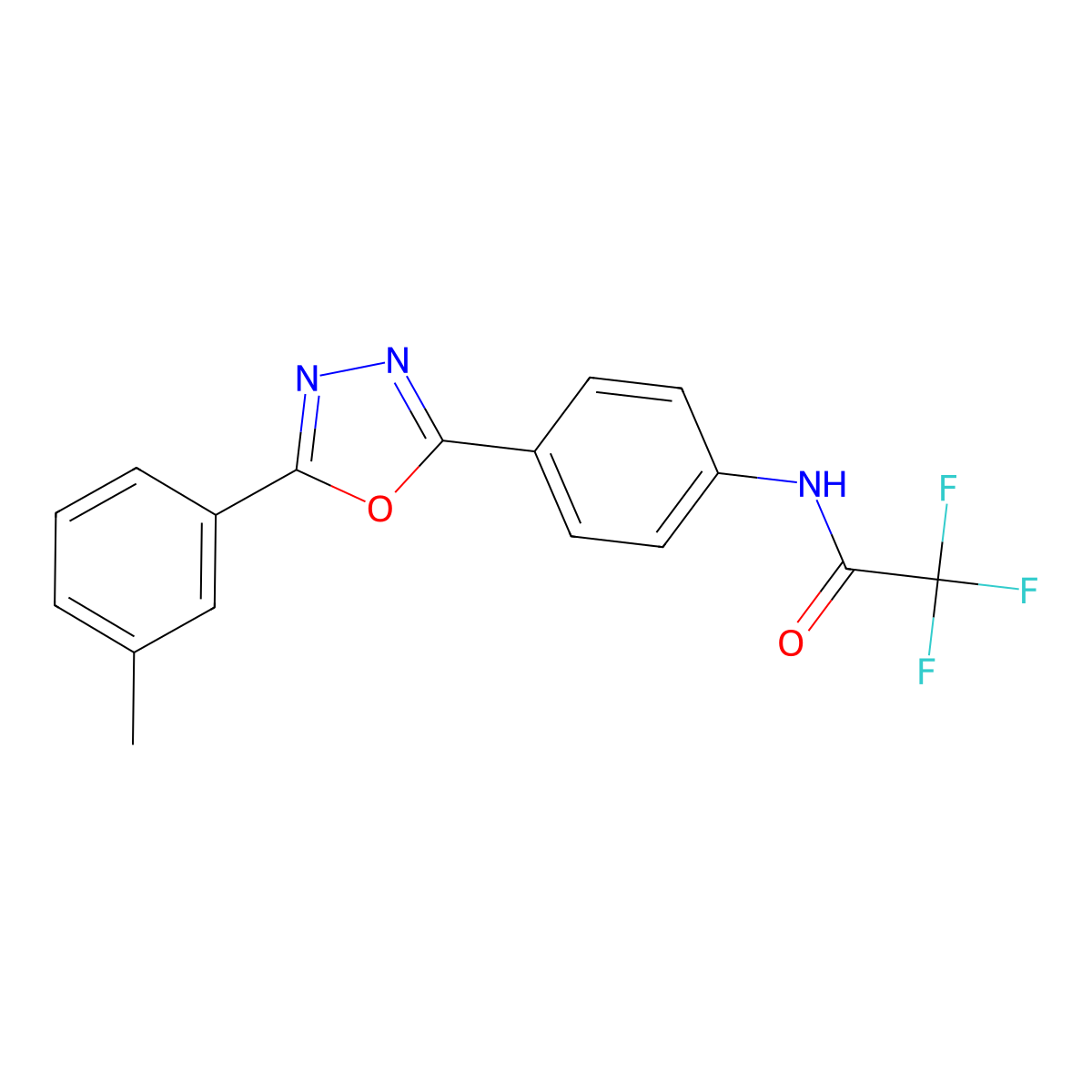 2,2,2-trifluoro-N-[4-[5-(3-methylphenyl)-1,3,4-oxadiazol-2-yl]phenyl]acetamide molecular structure, CAS 830348-47-5