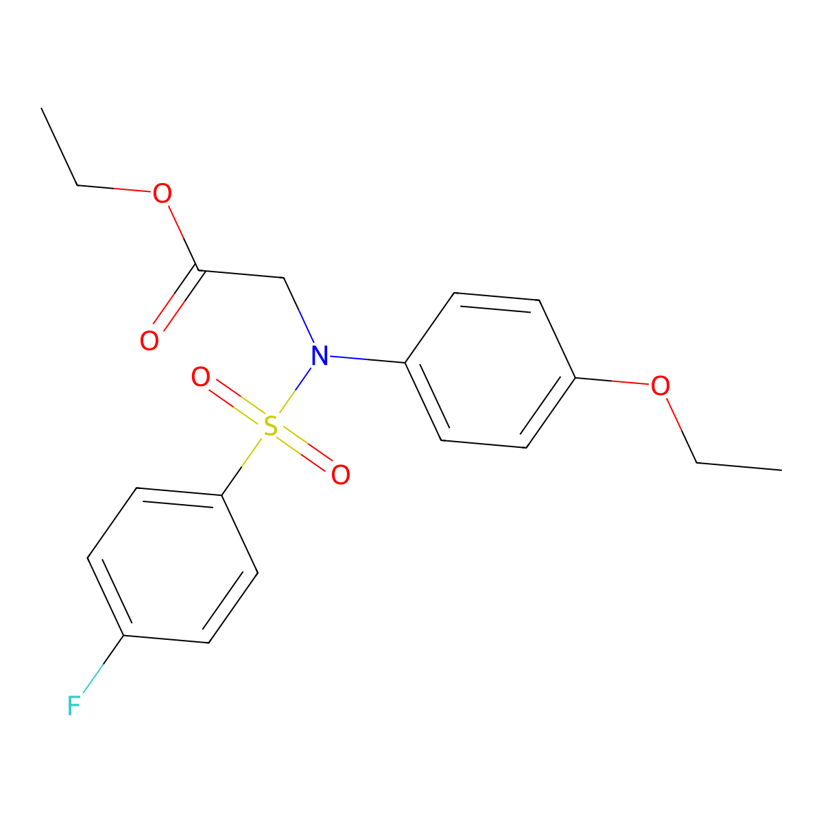 ethyl 2-(N-(4-ethoxyphenyl)-4-fluorophenylsulfonamido)acetate molecular structure, CAS 830349-06-9