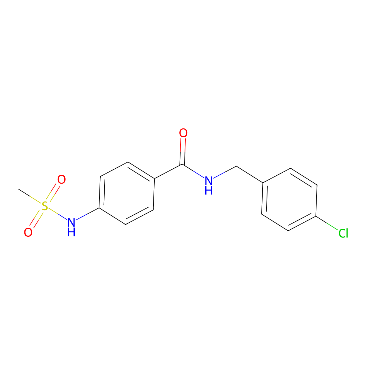 N-(4-chlorobenzyl)-4-[(methylsulfonyl)amino]benzamide molecular structure, CAS 830349-10-5