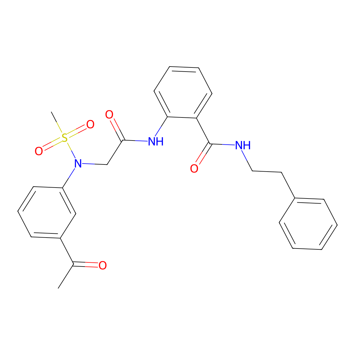 2-{[N-(3-acetylphenyl)-N-(methylsulfonyl)glycyl]amino}-N-(2-phenylethyl)benzamide molecular structure, CAS 830349-16-1