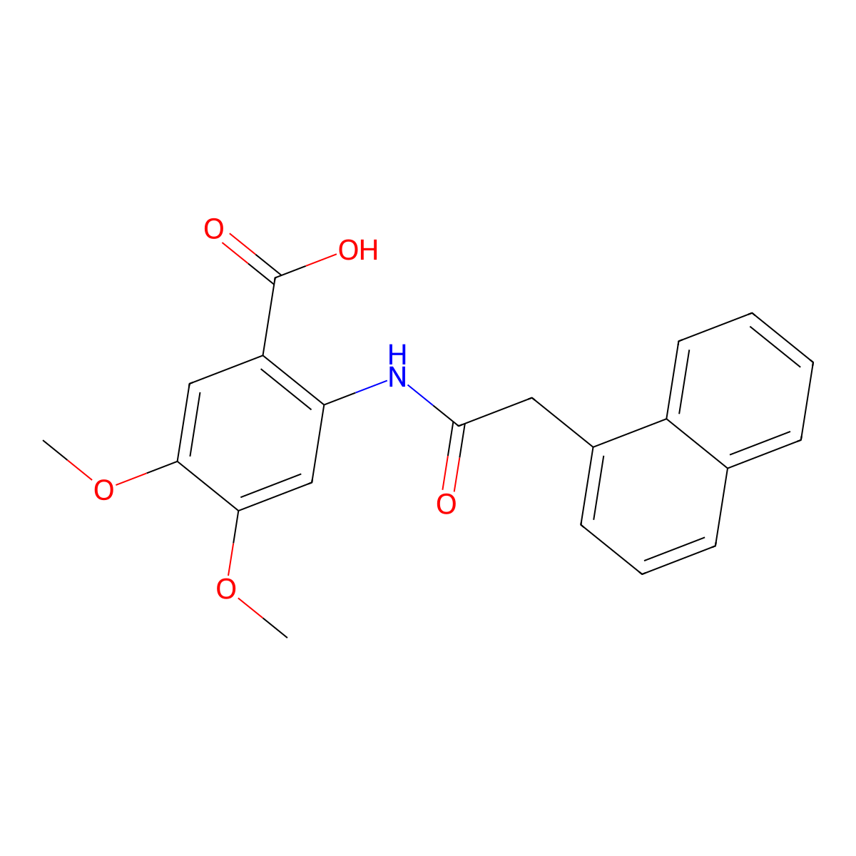 4,5-Dimethoxy-2-[(1-naphthylacetyl)amino]benzoic acid molecular structure, CAS 830349-18-3