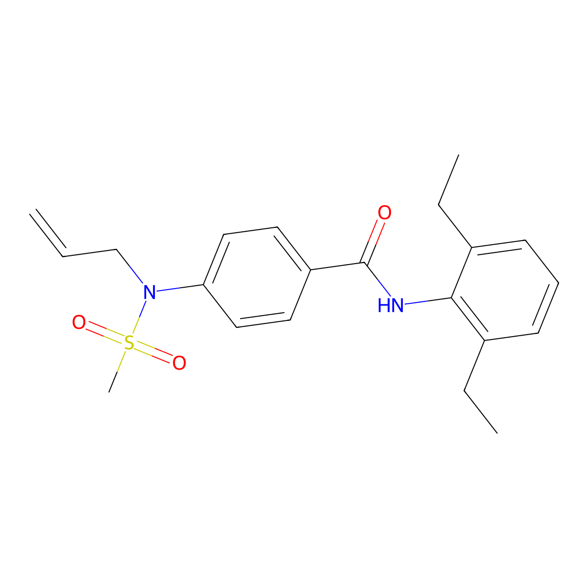 N-(2,6-diethylphenyl)-4-[methylsulfonyl(prop-2-enyl)amino]benzamide molecular structure, CAS 830349-27-4