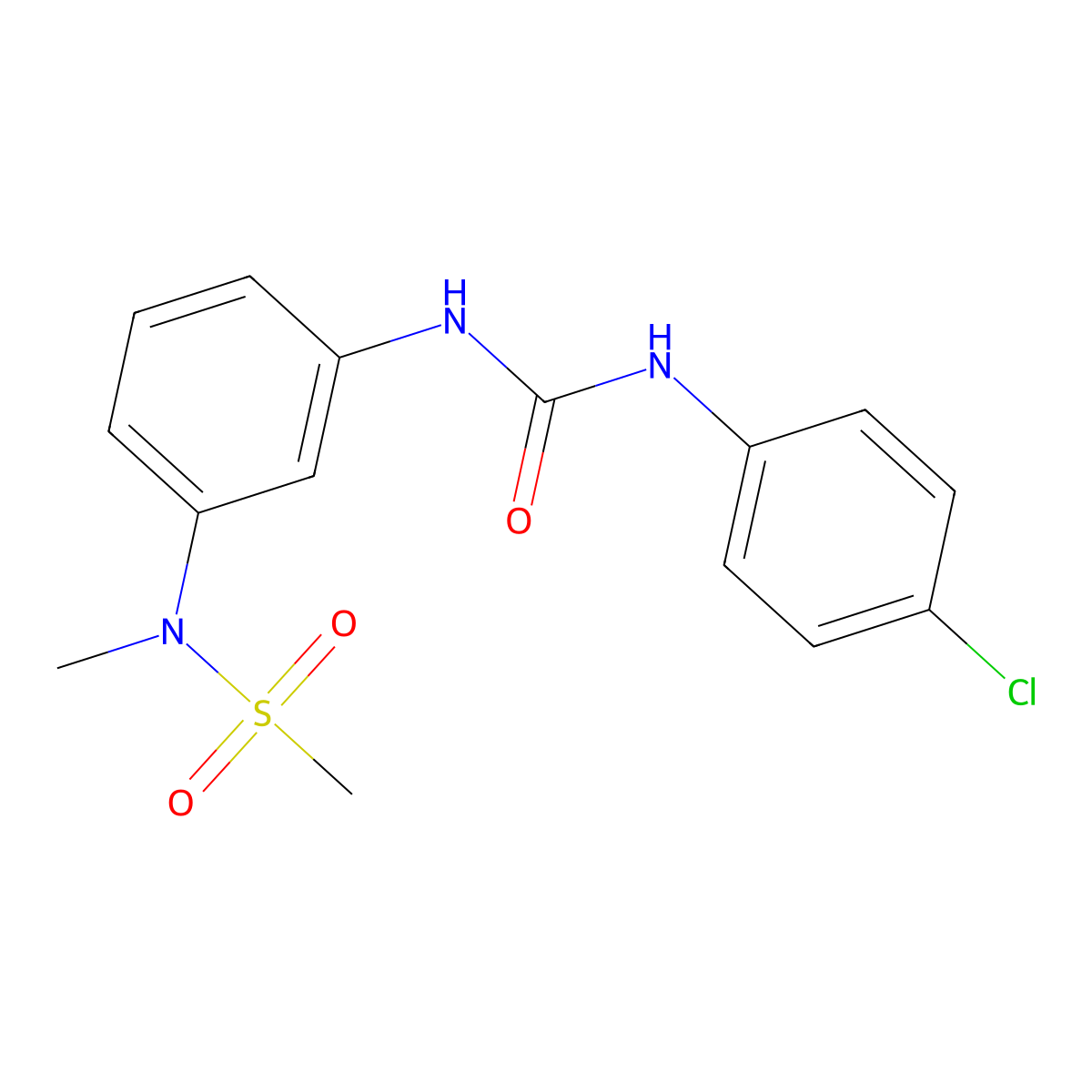 1-(4-Chlorophenyl)-3-[3-[methyl(methylsulfonyl)amino]phenyl]urea molecular structure, CAS 830349-37-6