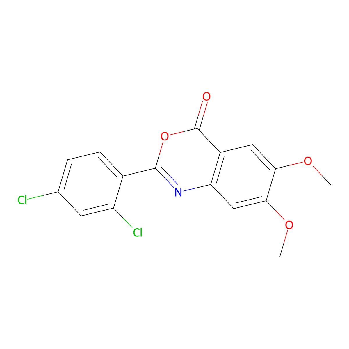 2-(2,4-Dichlorophenyl)-6,7-dimethoxy-3,1-benzoxazin-4-one molecular structure, CAS 830349-38-7