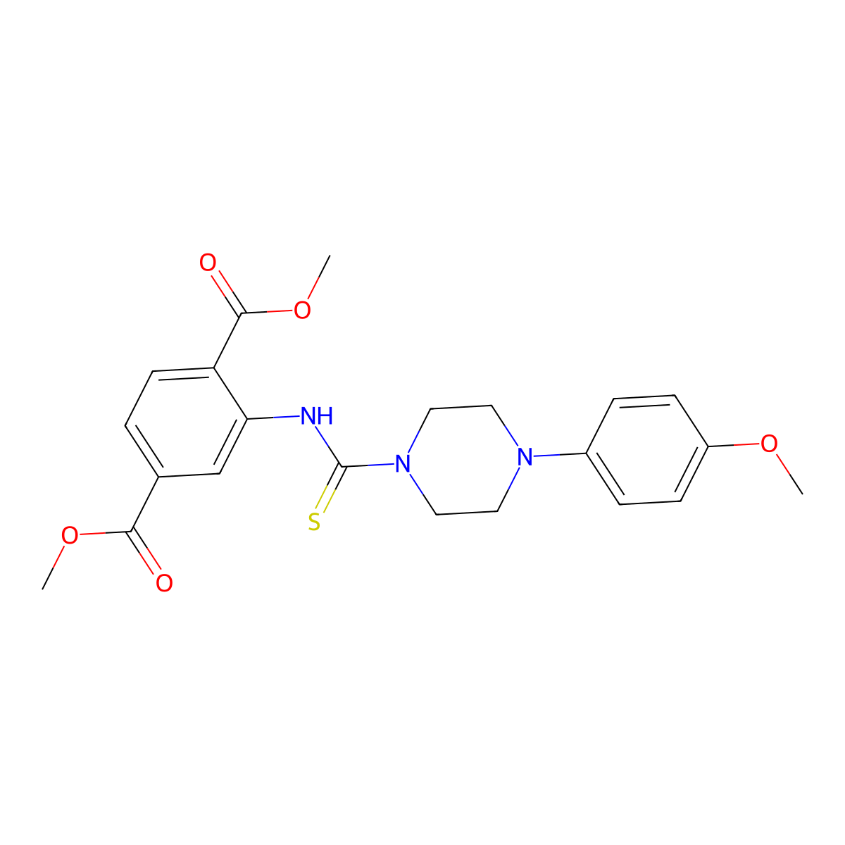 Dimethyl 2-({[4-(4-methoxyphenyl)piperazin-1-yl]carbonothioyl}amino)terephthalate molecular structure, CAS 830349-65-0