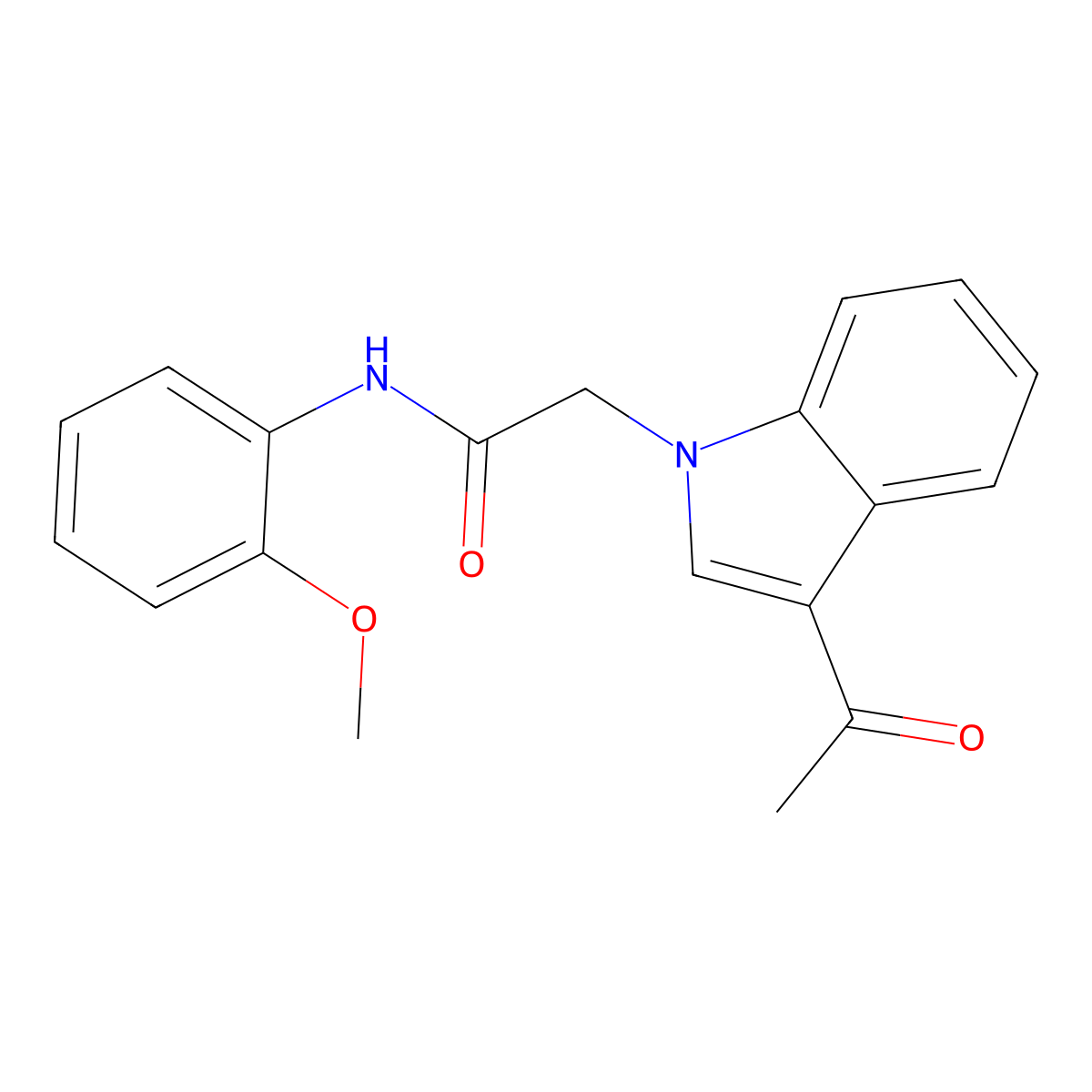 2-(3-acetylindol-1-yl)-N-(2-methoxyphenyl)acetamide molecular structure, CAS 830349-93-4