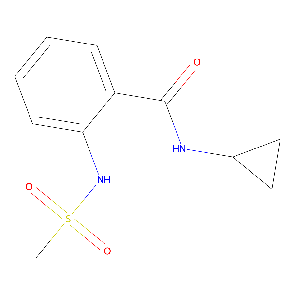 N-cyclopropyl-2-(methanesulfonamido)benzamide molecular structure, CAS 830349-98-9
