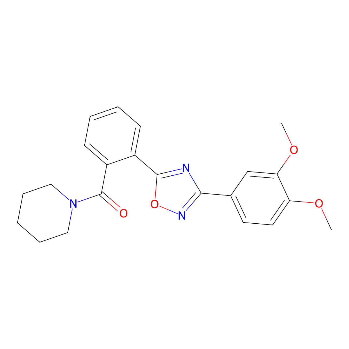 [2-[3-(3,4-Dimethoxyphenyl)-1,2,4-oxadiazol-5-yl]phenyl]-piperidin-1-ylmethanone molecular structure, CAS 830349-99-0
