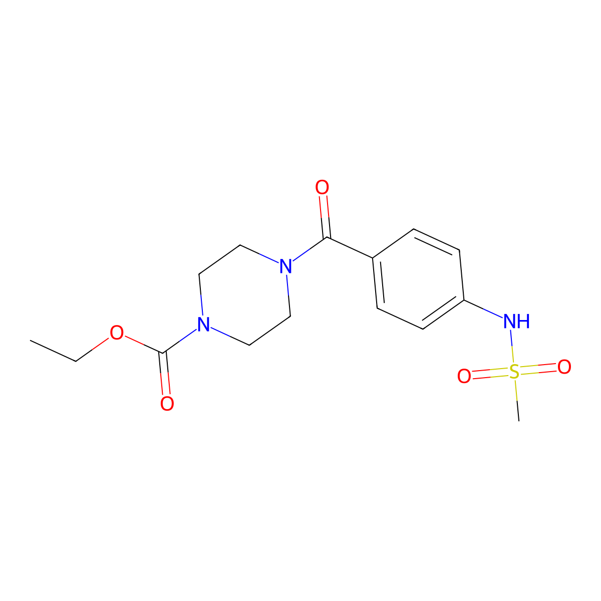 Ethyl 4-{4-[(methylsulfonyl)amino]benzoyl}-1-piperazinecarboxylate molecular structure, CAS 830350-08-8