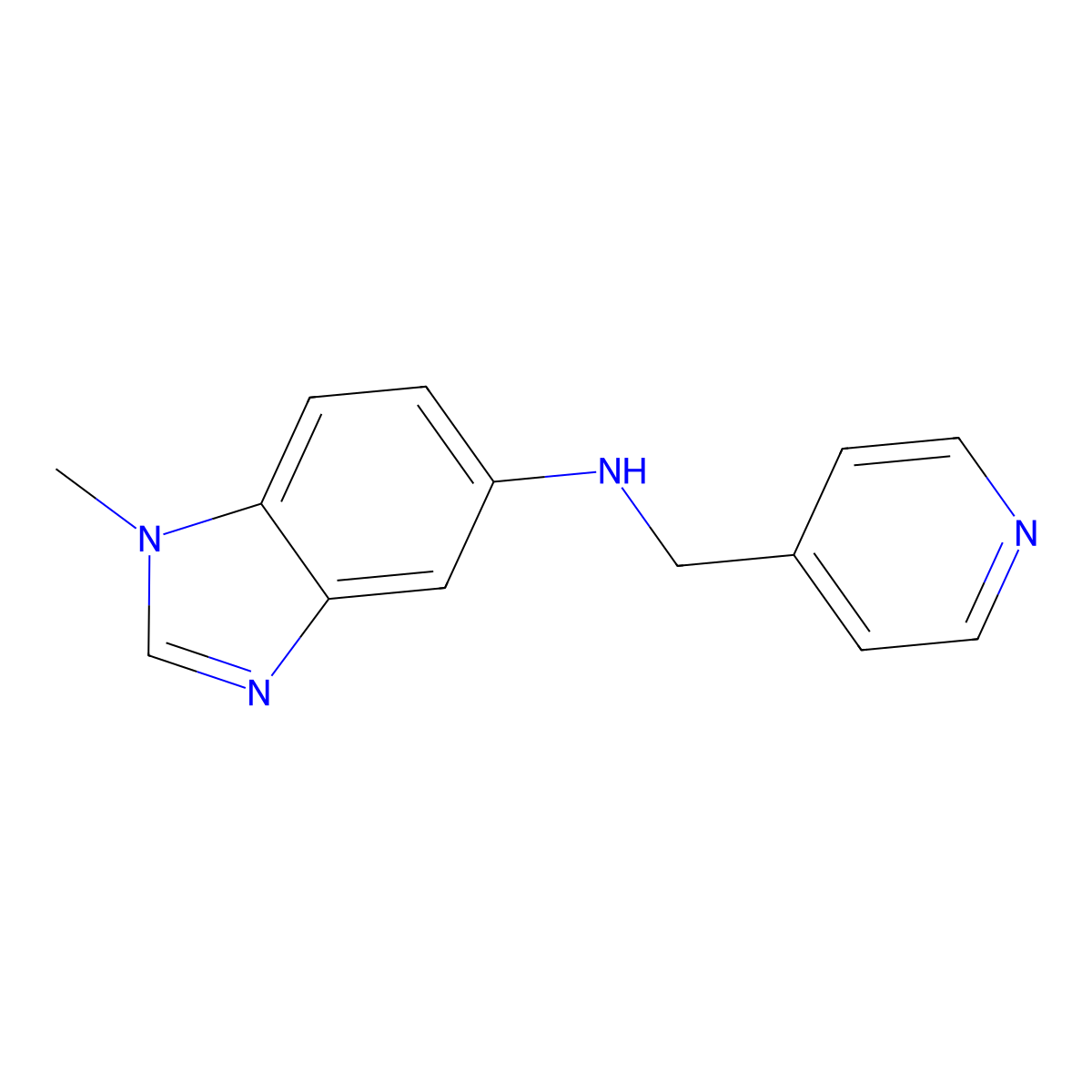 1-methyl-N-(pyridin-4-ylmethyl)benzimidazol-5-amine molecular structure, CAS 830350-19-1