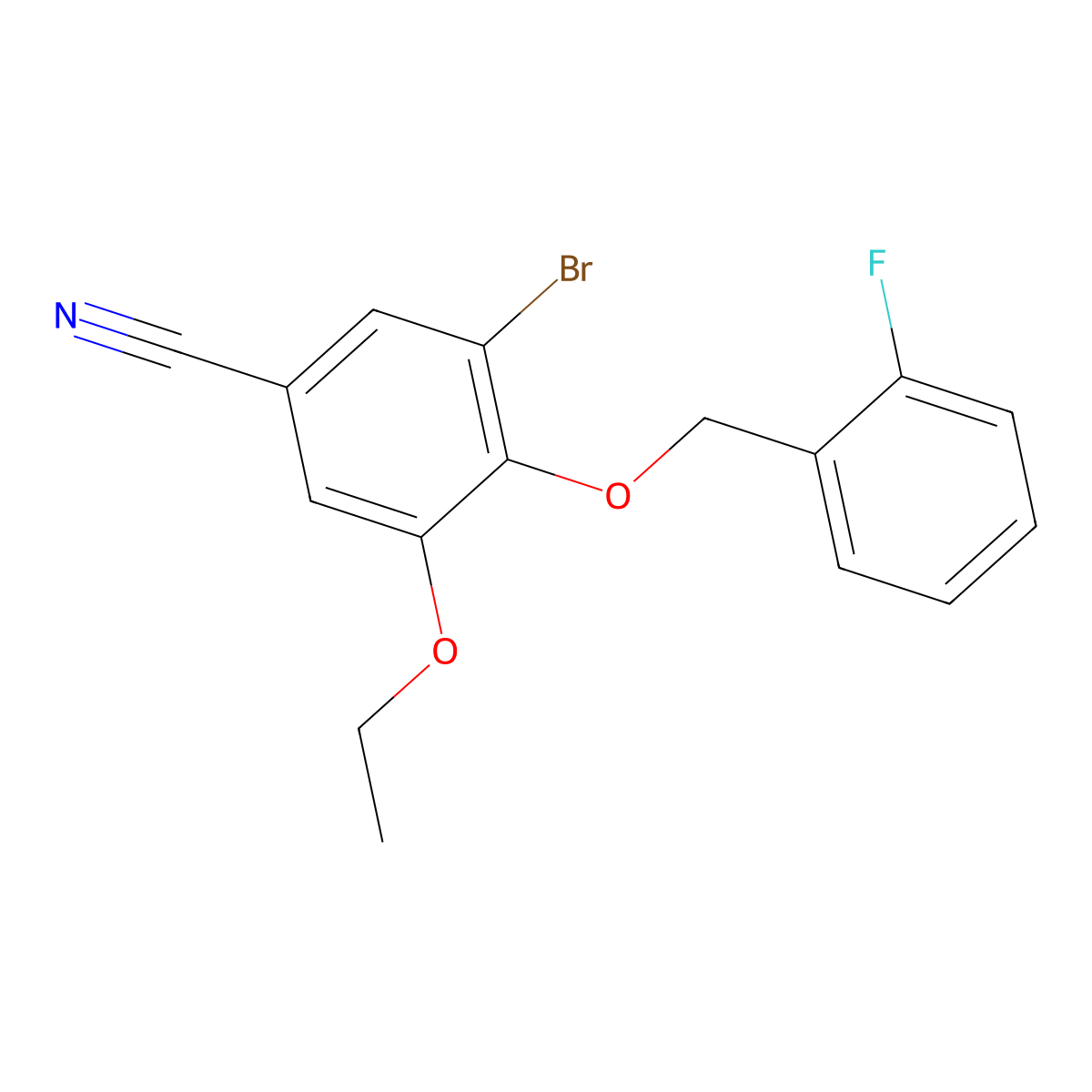 3-Bromo-5-ethoxy-4-[(2-fluorophenyl)methoxy]benzonitrile molecular structure, CAS 830350-63-5
