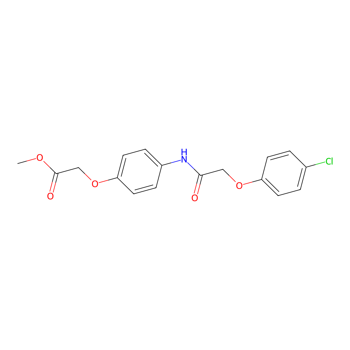 Methyl 2-[4-[[2-(4-chlorophenoxy)acetyl]amino]phenoxy]acetate molecular structure, CAS 830350-74-8