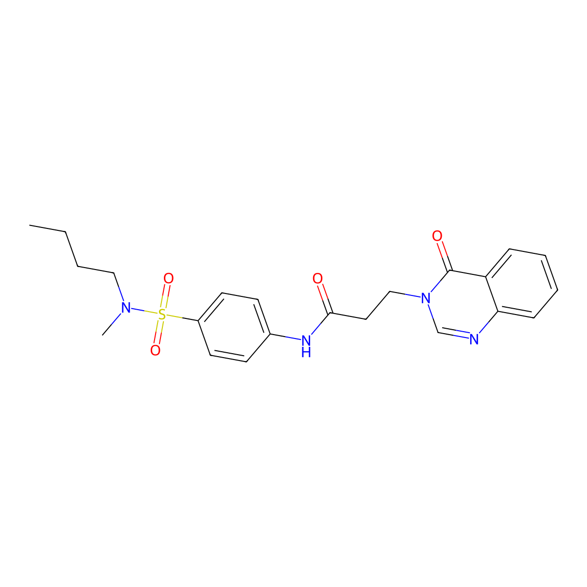 N-[4-[butyl(methyl)sulfamoyl]phenyl]-3-(4-oxoquinazolin-3-yl)propanamide molecular structure, CAS 830350-79-3