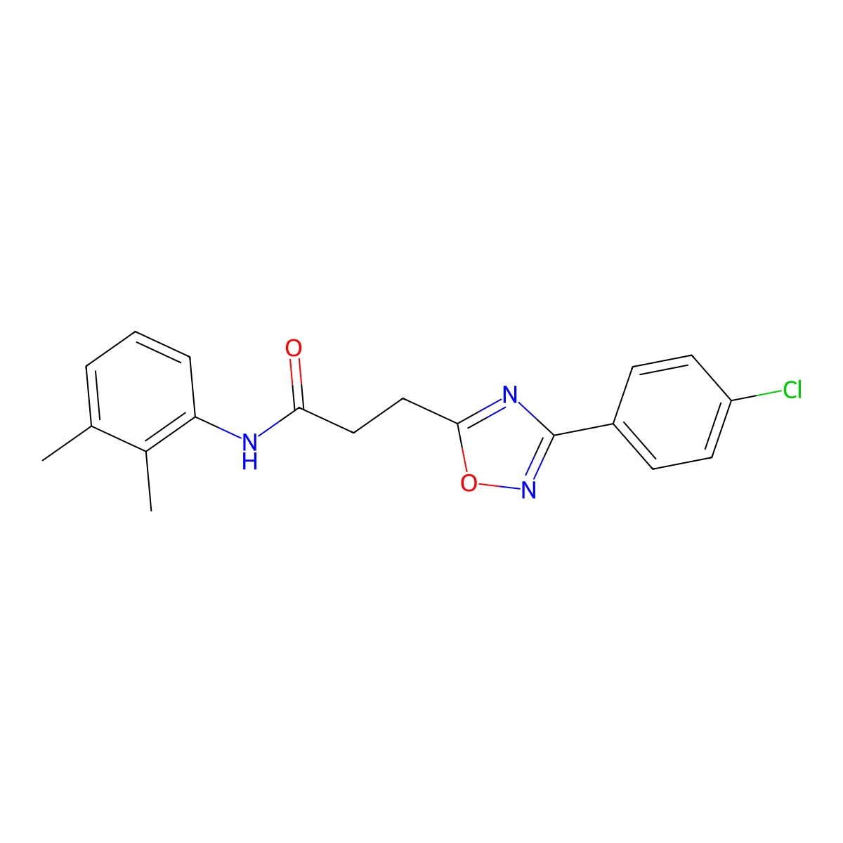 3-[3-(4-chlorophenyl)-1,2,4-oxadiazol-5-yl]-N-(2,3-dimethylphenyl)propanamide molecular structure, CAS 830350-89-5