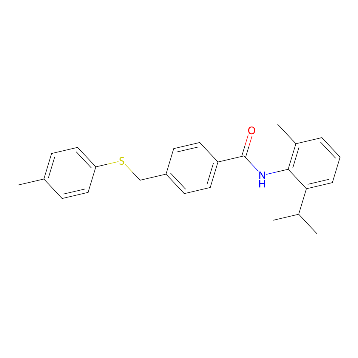 4-[(4-methylphenyl)sulfanylmethyl]-N-(2-methyl-6-propan-2-ylphenyl)benzamide molecular structure, CAS 830351-07-0