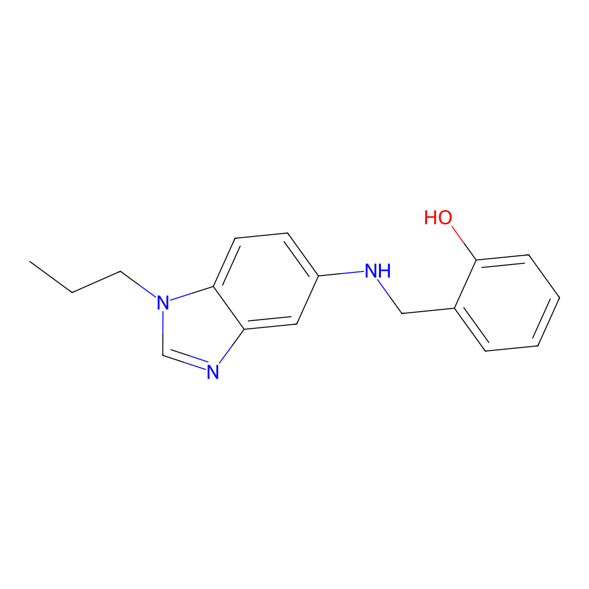 2-[[(1-Propylbenzimidazol-5-yl)amino]methyl]phenol molecular structure, CAS 830351-56-9