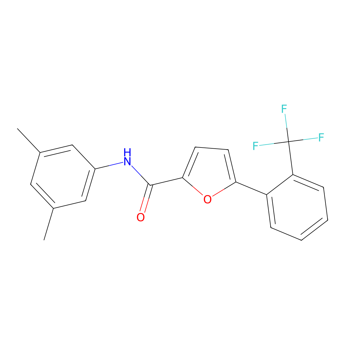 N-(3,5-dimethylphenyl)-5-[2-(trifluoromethyl)phenyl]furan-2-carboxamide molecular structure, CAS 830351-77-4