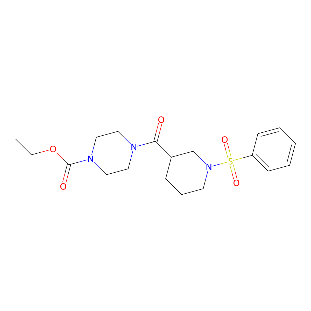 1-(benzenesulfonyl)-N-[4-chloro-3-(trifluoromethyl)phenyl]piperidine-3-carboxamide molecular structure, CAS 830351-78-5