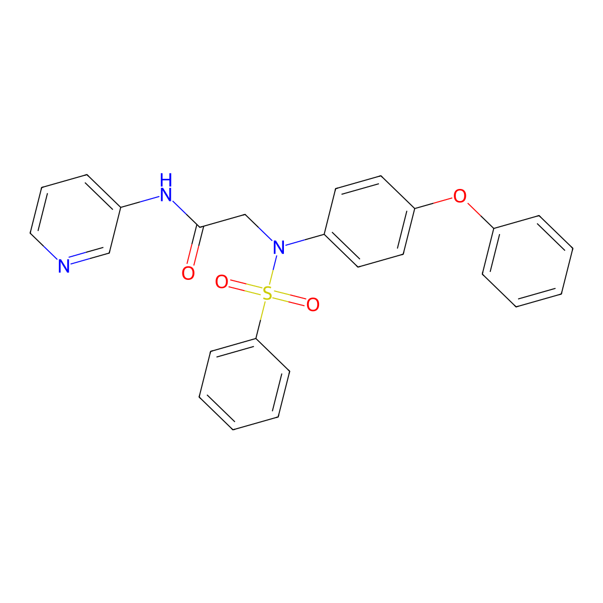 2-[N-(benzenesulfonyl)-4-phenoxyanilino]-N-pyridin-3-ylacetamide molecular structure, CAS 830352-12-0