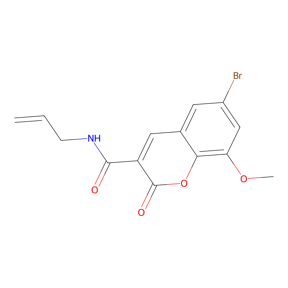 N-allyl-6-bromo-8-methoxy-2-oxo-2H-chromene-3-carboxamide molecular structure, CAS 830352-30-2