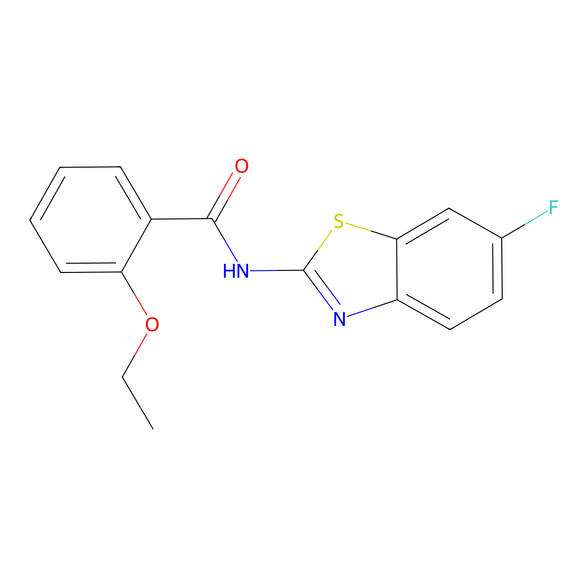 2-ethoxy-N-(6-fluoro-1,3-benzothiazol-2-yl)benzamide molecular structure, CAS 830352-38-0