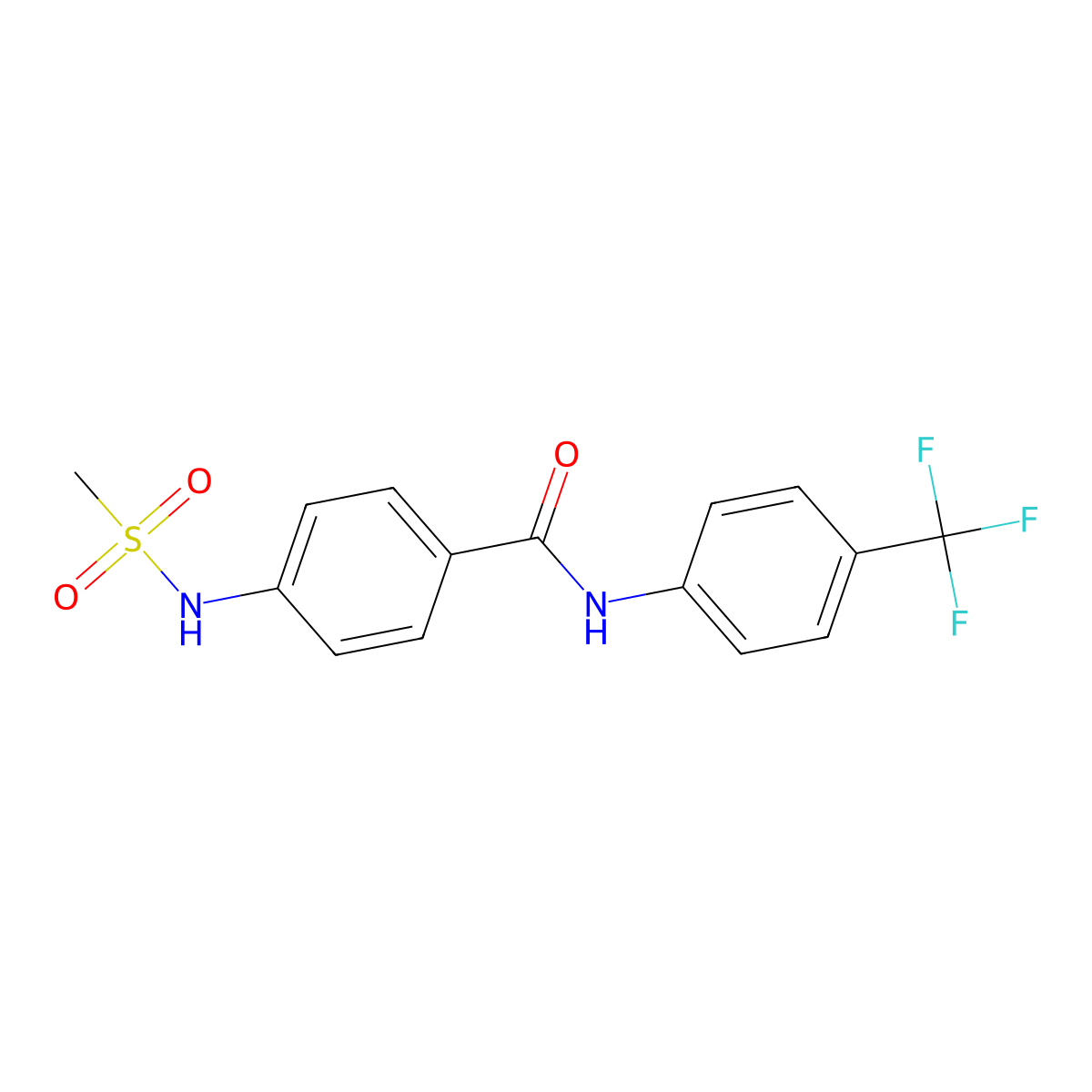 4-(methanesulfonamido)-N-[4-(trifluoromethyl)phenyl]benzamide molecular structure, CAS 830352-56-2