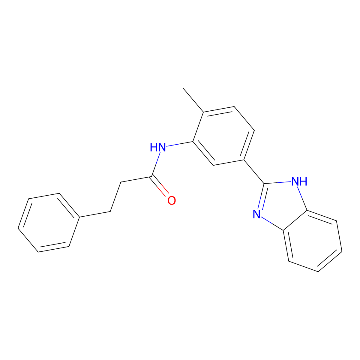 N-[5-(1H-benzimidazol-2-yl)-2-methylphenyl]-3-phenylpropanamide molecular structure, CAS 830352-58-4