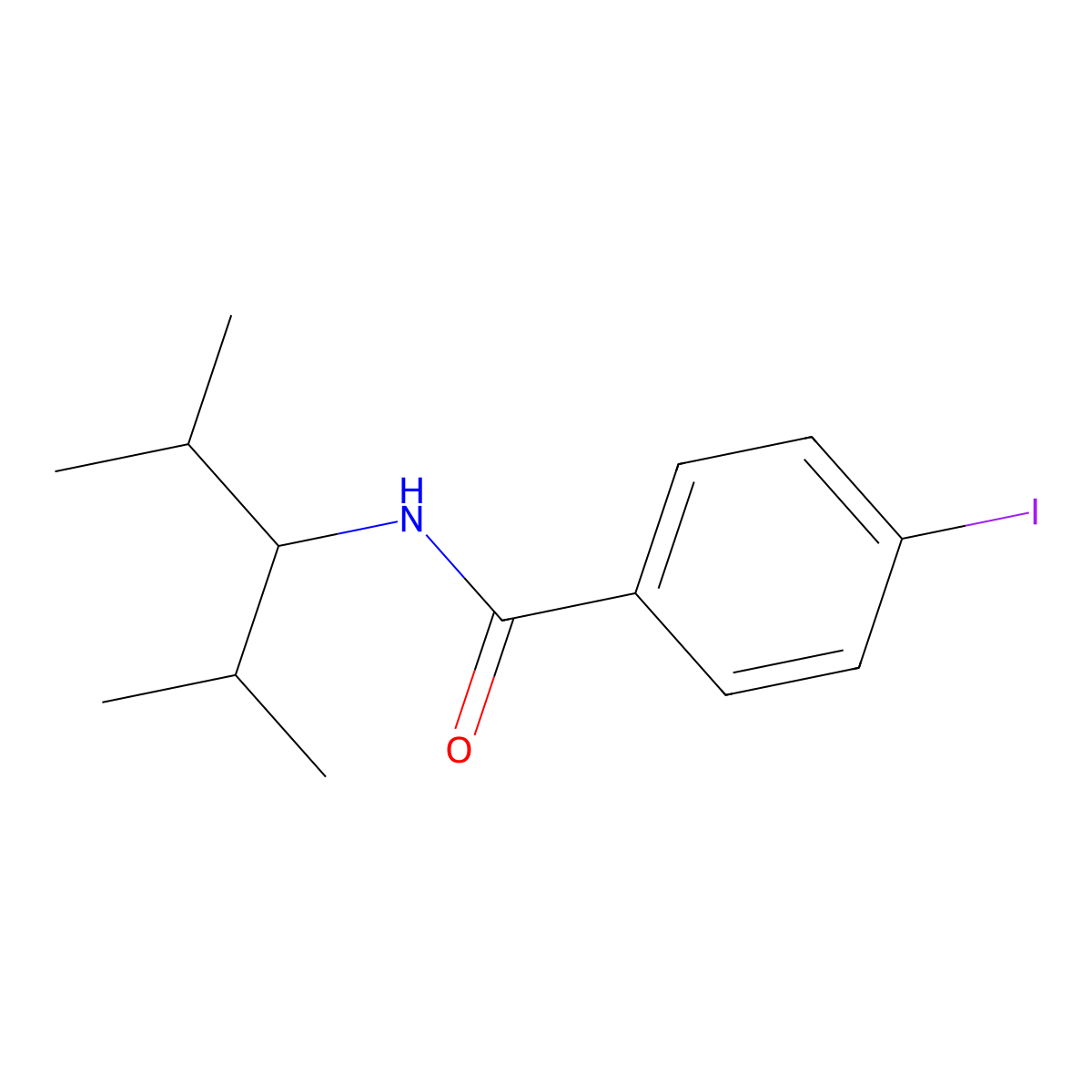 N-(2,4-dimethylpentan-3-yl)-4-iodobenzamide molecular structure, CAS 830352-83-5