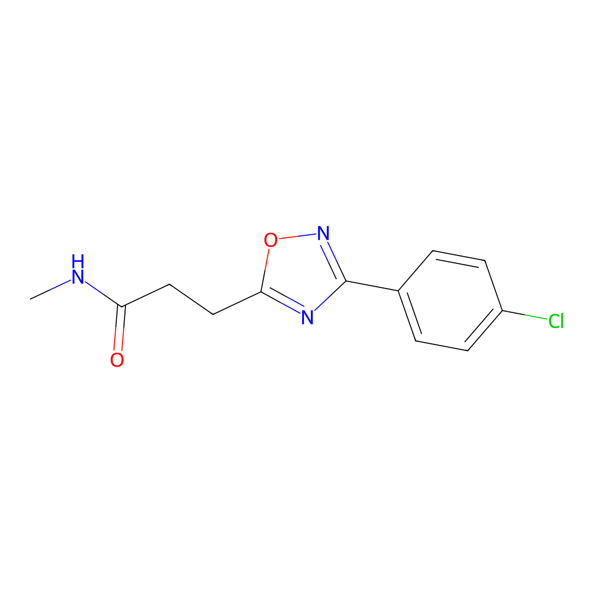 3-[3-(4-chlorophenyl)-1,2,4-oxadiazol-5-yl]-N-methylpropanamide molecular structure, CAS 830353-02-1