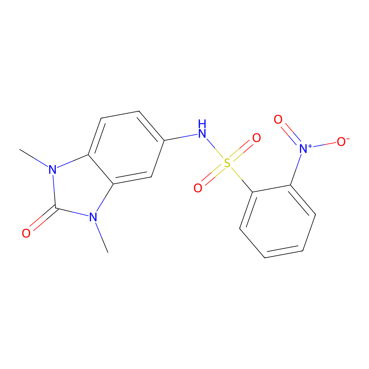 N-(1,3-dimethyl-2-oxobenzimidazol-5-yl)-2-nitrobenzenesulfonamide molecular structure, CAS 830353-13-4