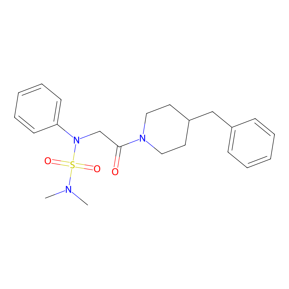 1-(4-benzylpiperidin-1-yl)-2-[N-(dimethylsulfamoyl)anilino]ethanone molecular structure, CAS 830353-32-7