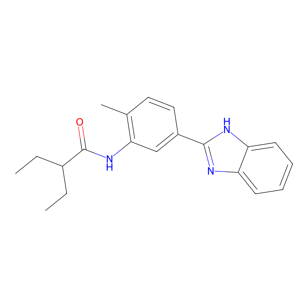 N-[5-(1H-benzimidazol-2-yl)-2-methylphenyl]-2-ethylbutanamide molecular structure, CAS 830353-34-9