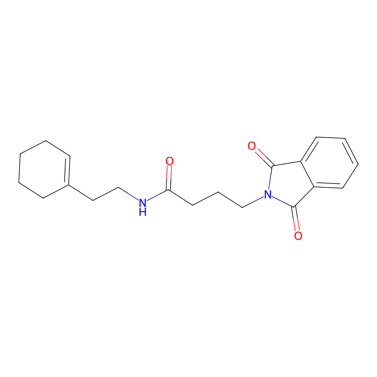 N-[2-(cyclohexen-1-yl)ethyl]-4-(1,3-dioxoisoindol-2-yl)butanamide molecular structure, CAS 830353-48-5