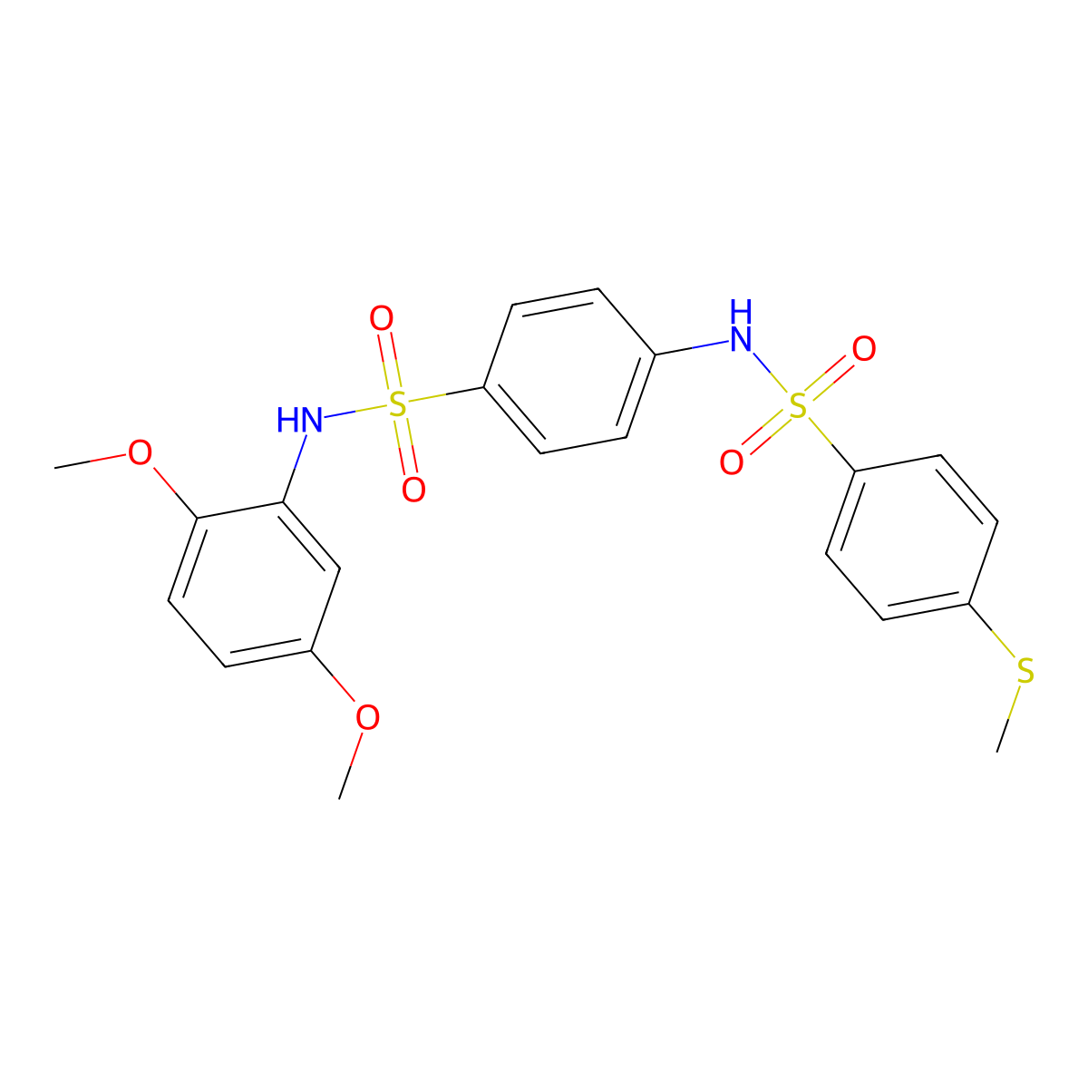 N-(2,5-dimethoxyphenyl)-4-[(4-methylsulfanylphenyl)sulfonylamino]benzenesulfonamide molecular structure, CAS 830353-53-2