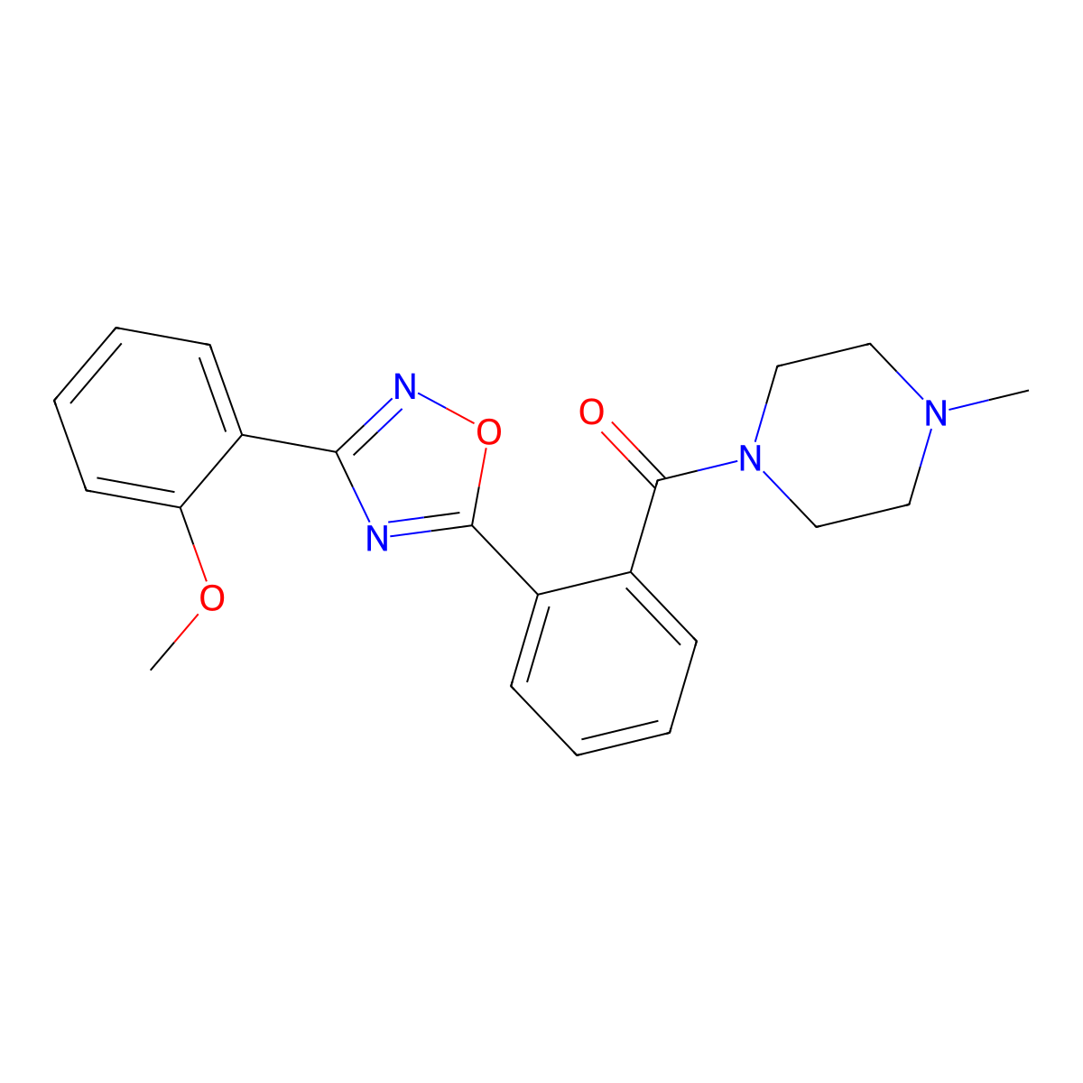 [2-[3-(2-Methoxyphenyl)-1,2,4-oxadiazol-5-yl]phenyl]-(4-methylpiperazin-1-yl)methanone molecular structure, CAS 830354-17-1
