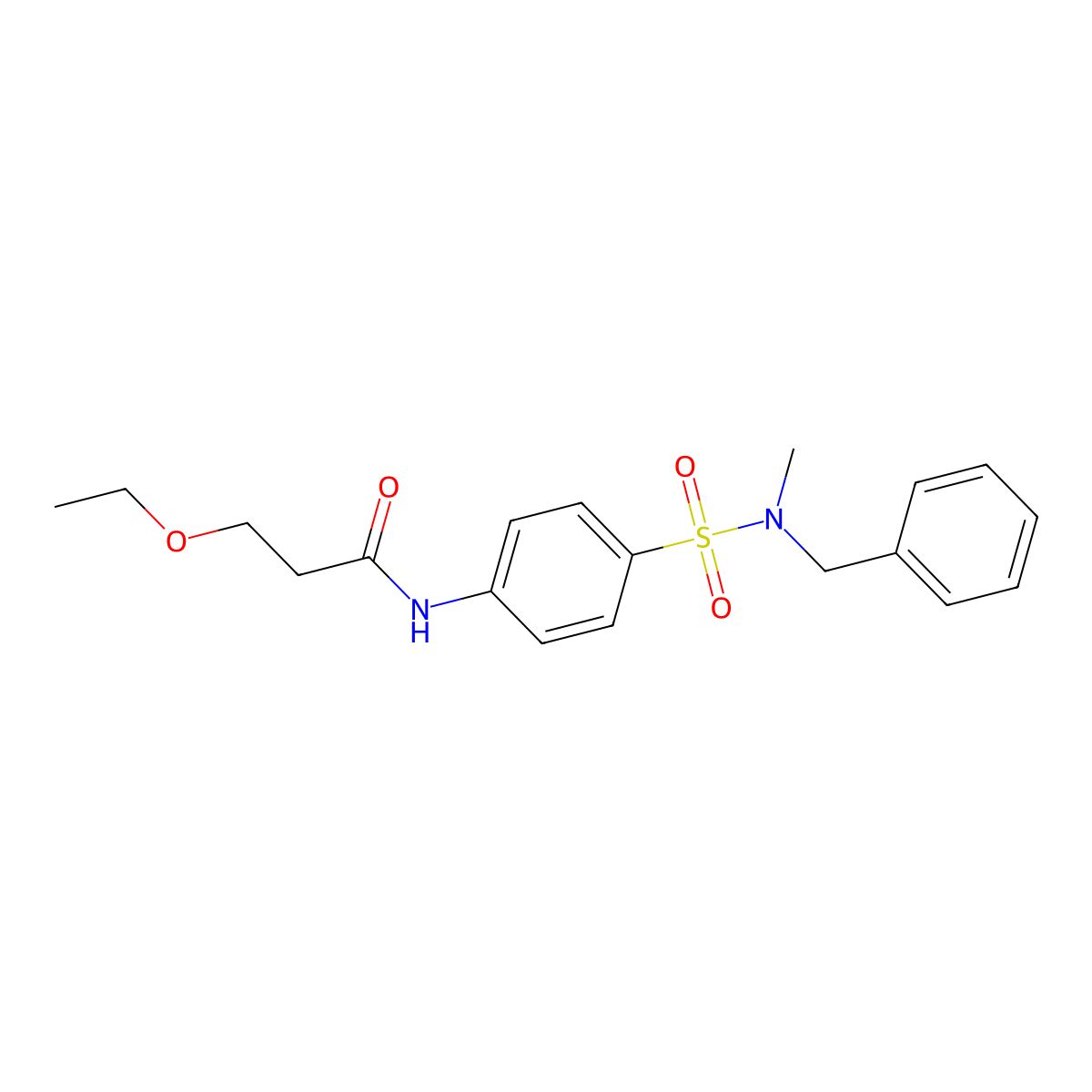 N-[4-[benzyl(methyl)sulfamoyl]phenyl]-3-ethoxypropanamide molecular structure, CAS 830354-21-7