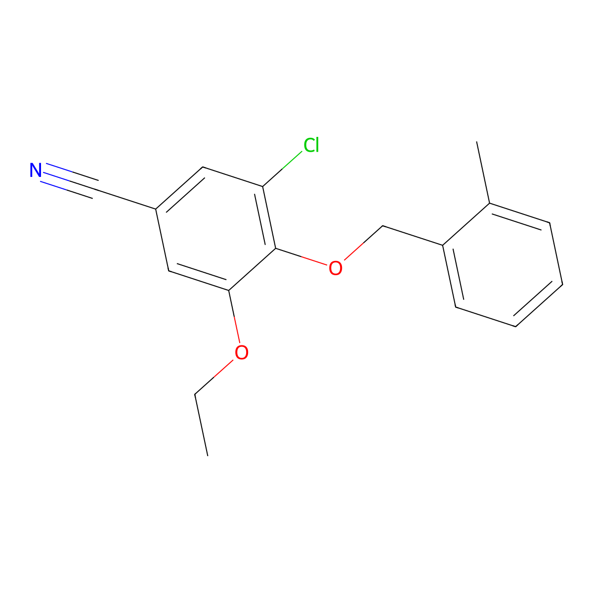 3-Chloro-5-ethoxy-4-[(2-methylphenyl)methoxy]benzonitrile molecular structure, CAS 830354-24-0