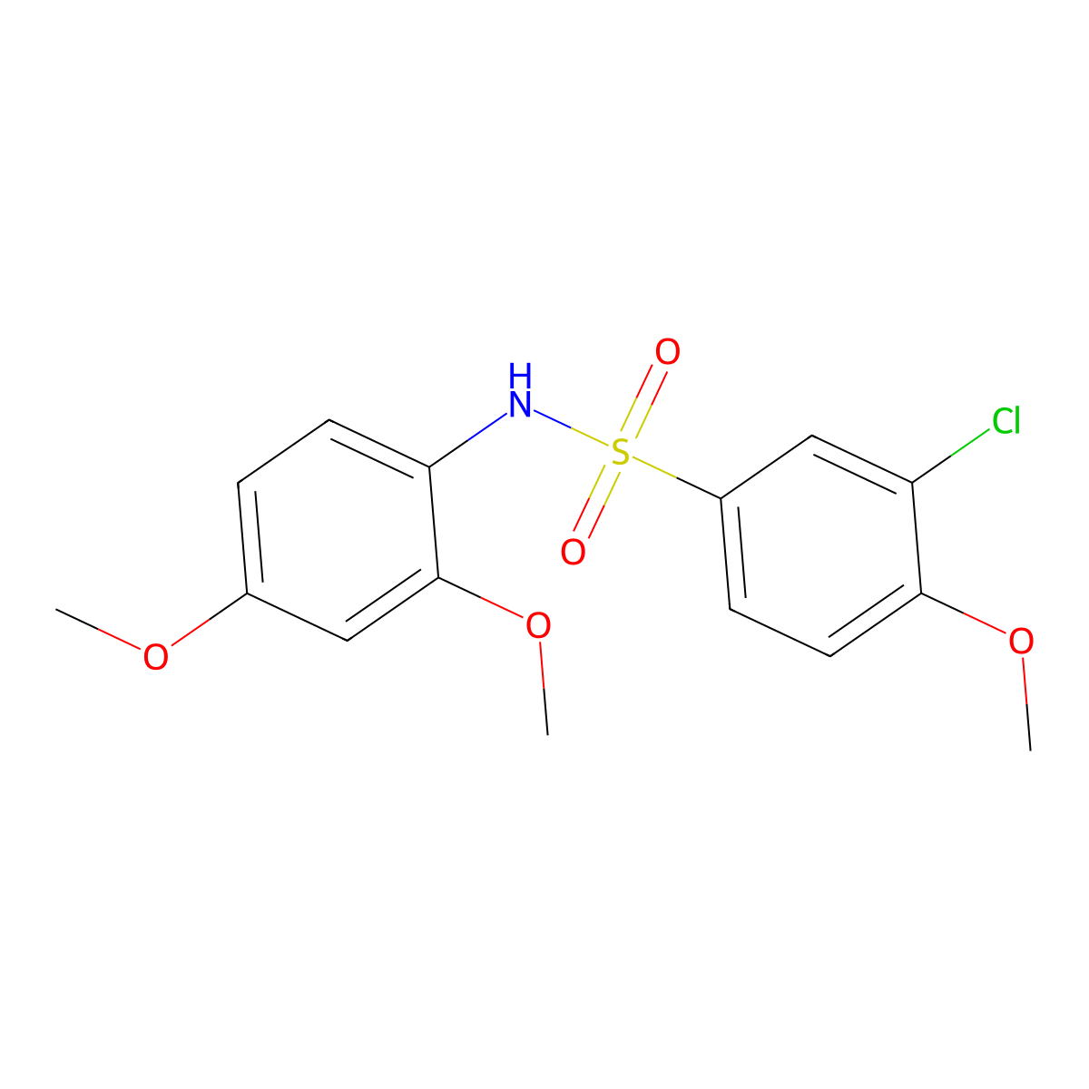 3-chloro-N-(2,4-dimethoxyphenyl)-4-methoxybenzenesulfonamide molecular structure, CAS 830354-38-6