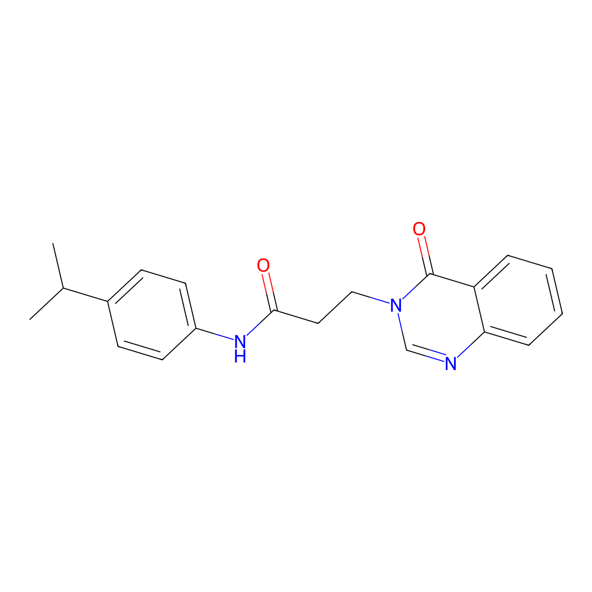3-(4-oxoquinazolin-3-yl)-N-(4-propan-2-ylphenyl)propanamide molecular structure, CAS 830354-39-7