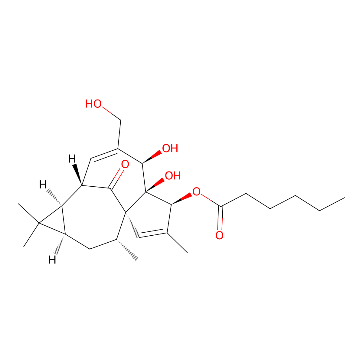 Ingenol 3-Hexanoate molecular structure, CAS 83036-61-7