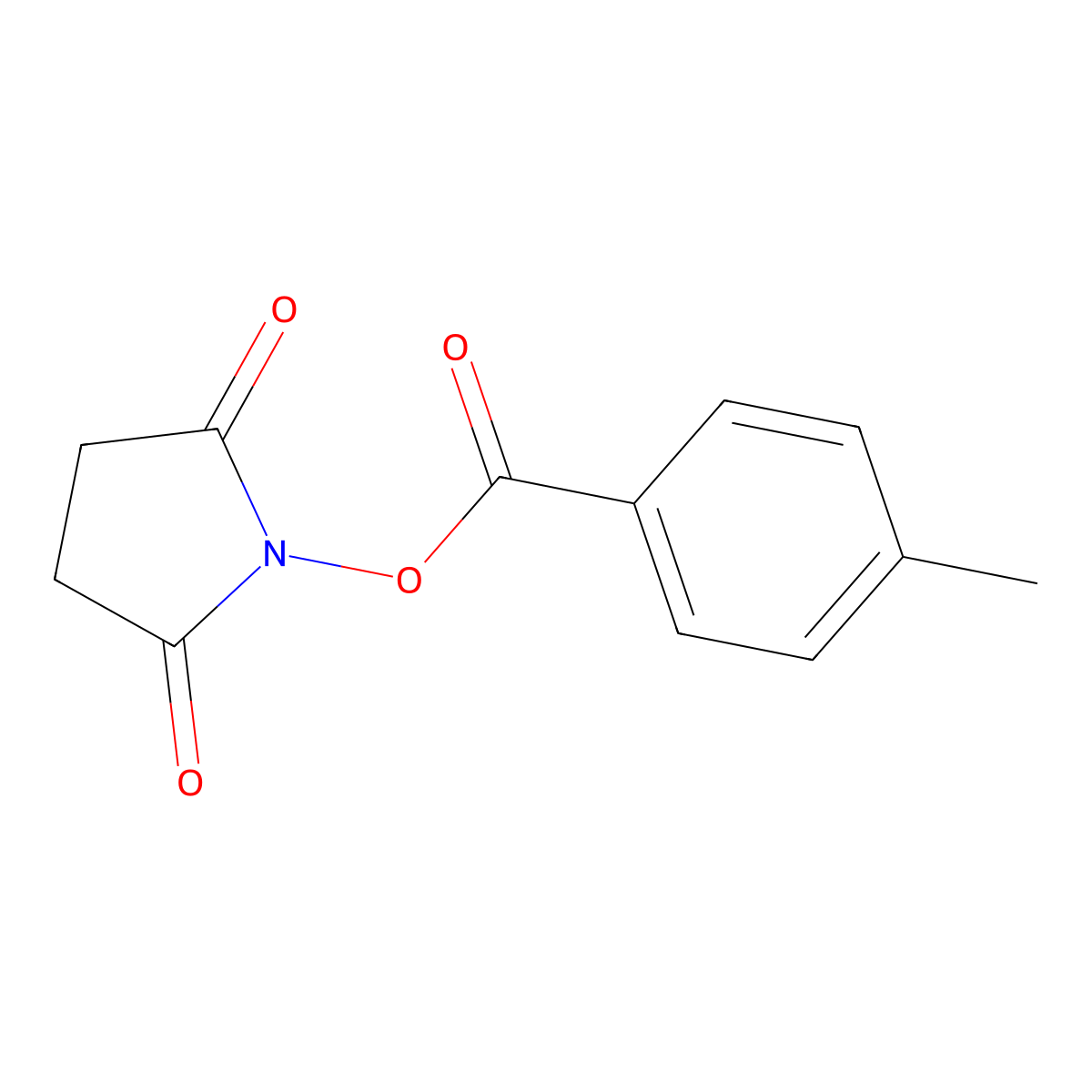2,5-Pyrrolidinedione, 1-[(4-methylbenzoyl)oxy]- molecular structure, CAS 83039-57-0