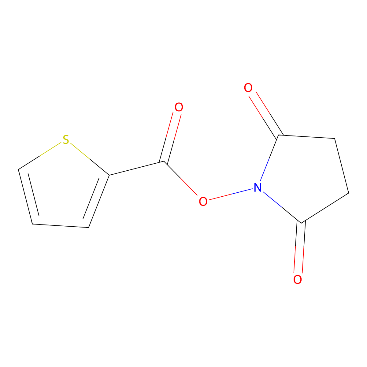 2,5-Pyrrolidinedione, 1-((2-thienylcarbonyl)oxy)- molecular structure, CAS 83039-60-5