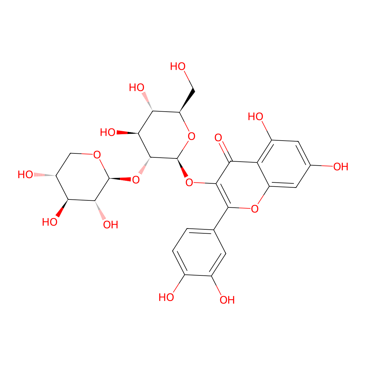 Quercetin 3-O-Sambubioside molecular structure, CAS 83048-35-5